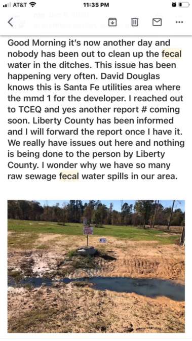 Terrenos Houston Fecal Water Problems in Ditches
