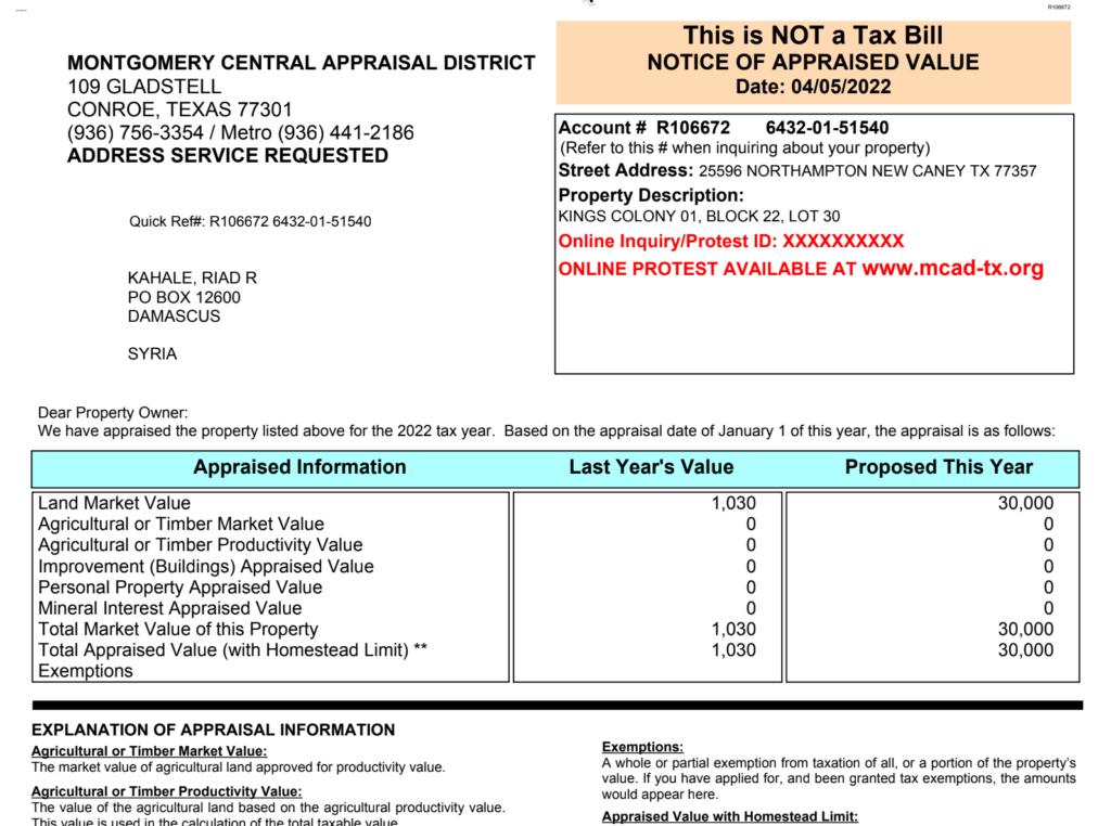 Montgomery County Syria King's Colony Bill - Colony Ridge